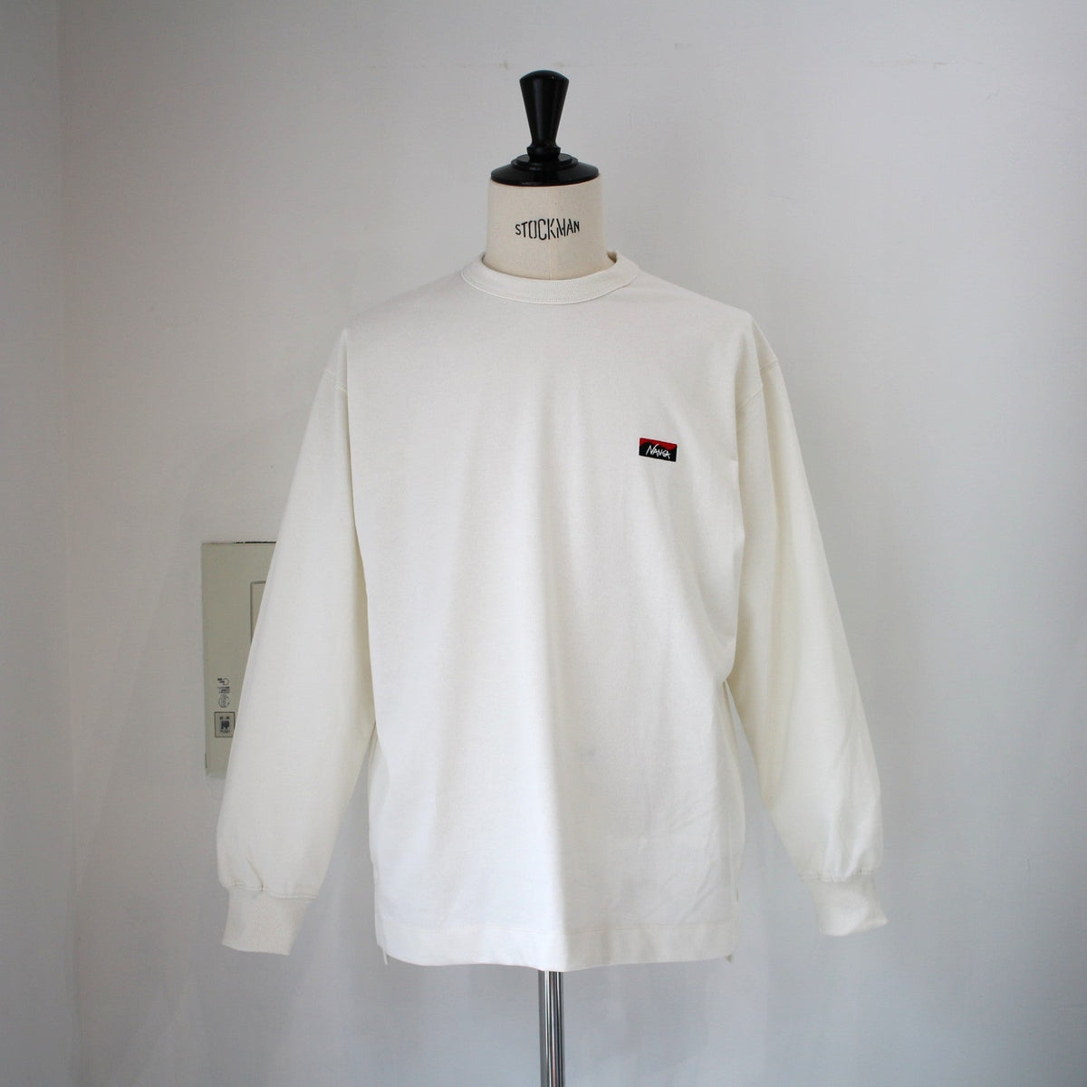 ECO HYBRID BOX LOGO EMBROIDERY L/S TEE(UNISEX)エコハイブリッドボックスロゴエンブロイダリーロングスリーブティー