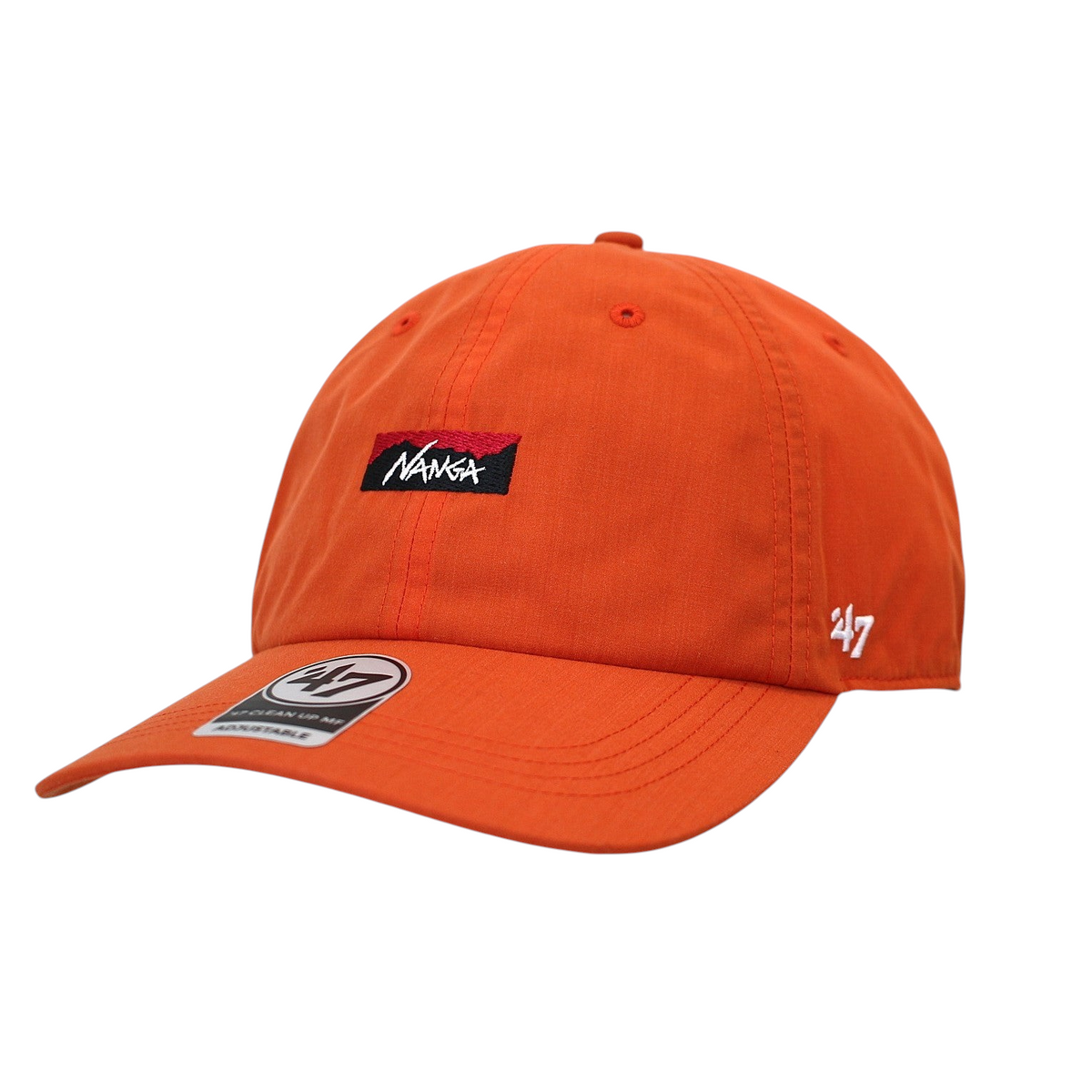 minohlabo.storeのNANGA×'47コラボ難燃素材ヒノックキャップ。鮮やかなオレンジ色の6パネルベースボールキャップ