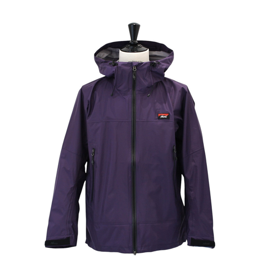 minohlabo.storeのNANGA AURORA-TEX 3Lウェザーシールドジャケット。パープルカラーの防水透湿性に優れたメンズ用レインジャケット